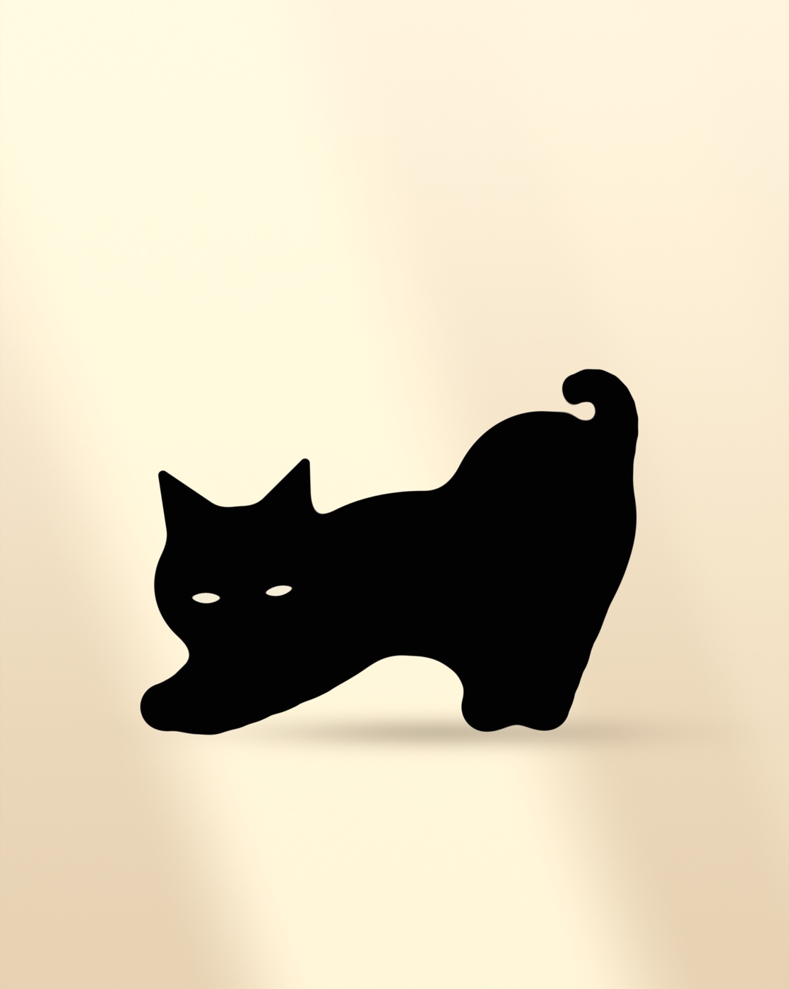 明るいひだまりの中で、前足を伸ばしてのびをするにゃん